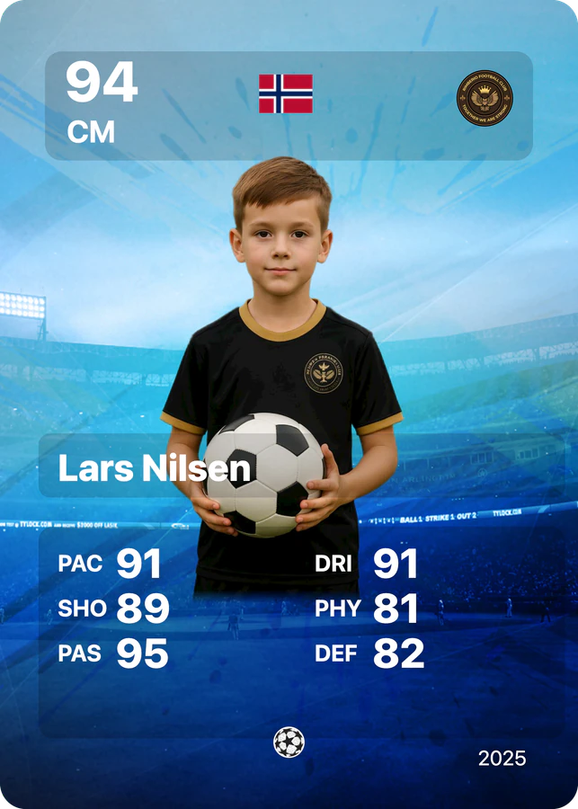 Example football card - Lars