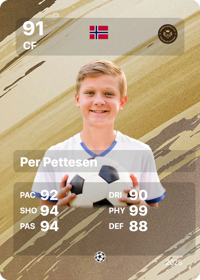 Example football card - Per