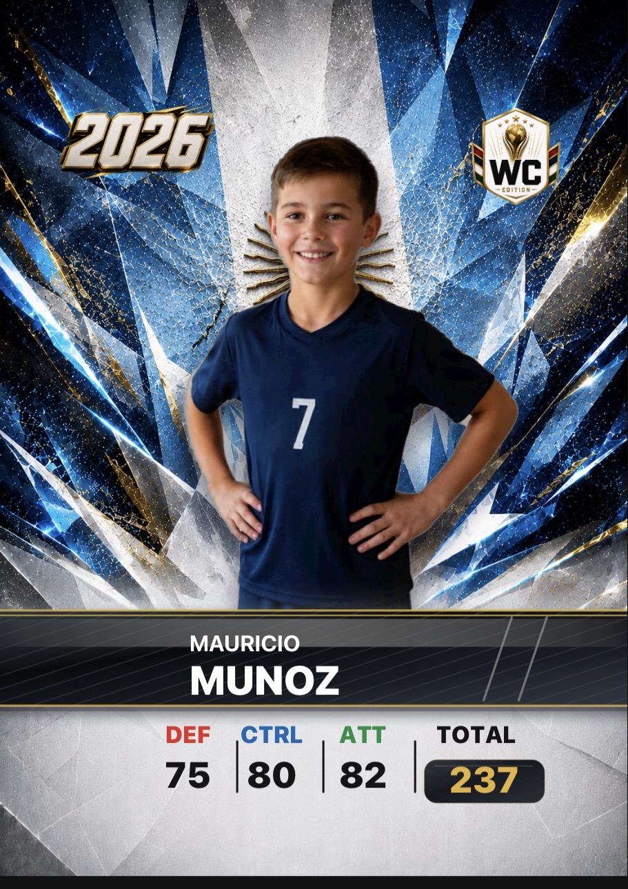 World Cup card design for Mauricio