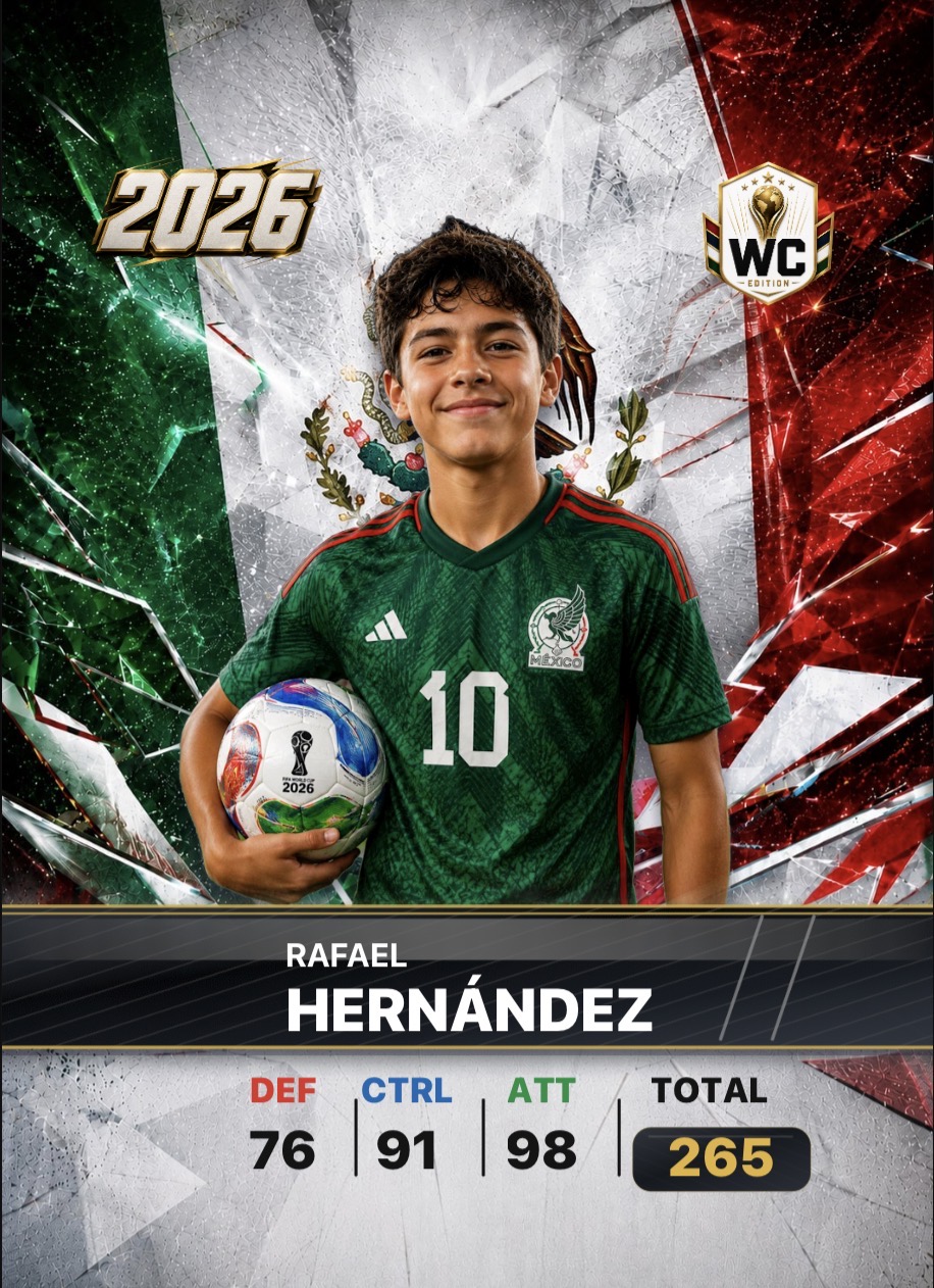 World Cup card design for Rafael