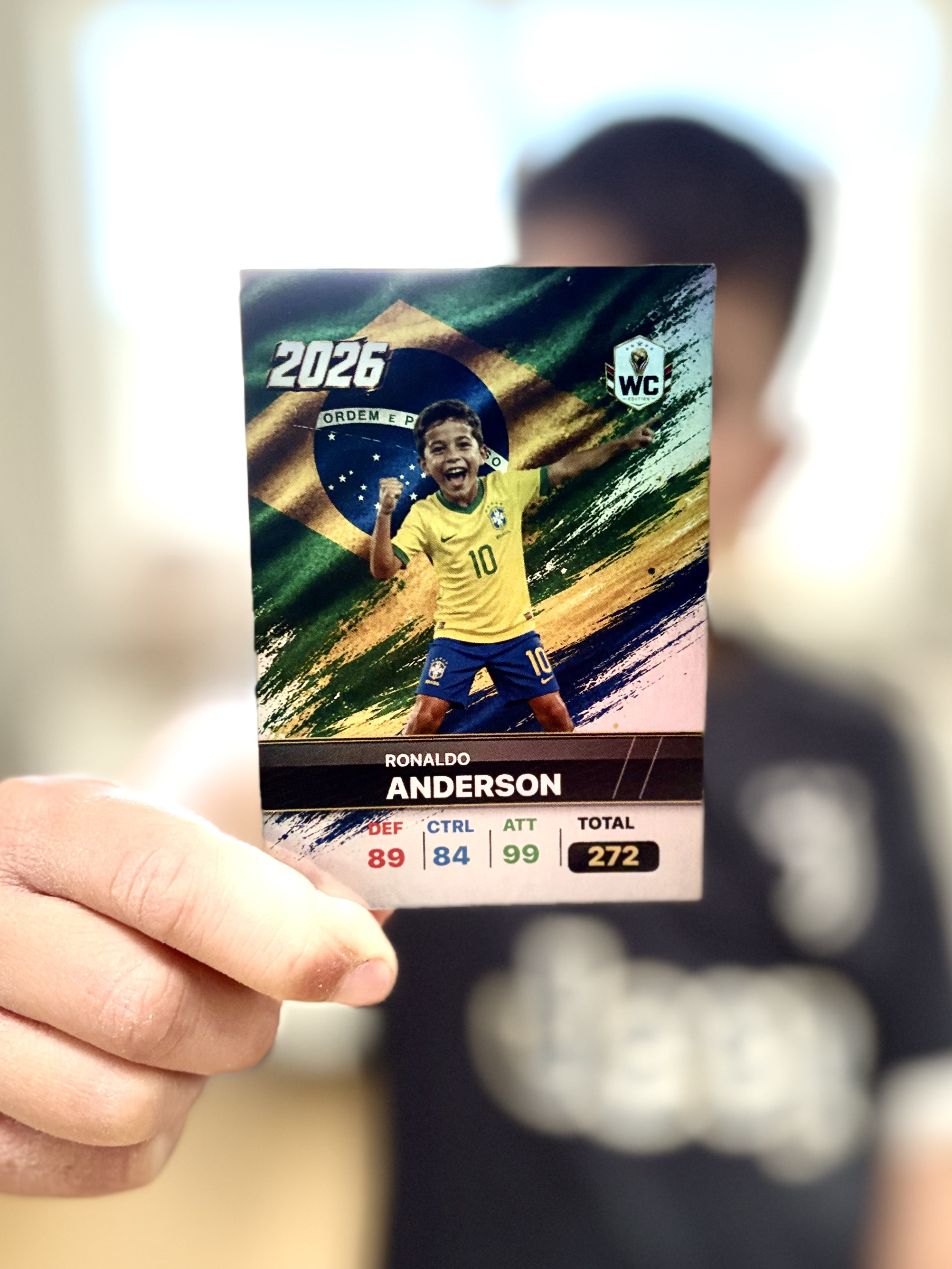 Real printed football card photo from Brazil