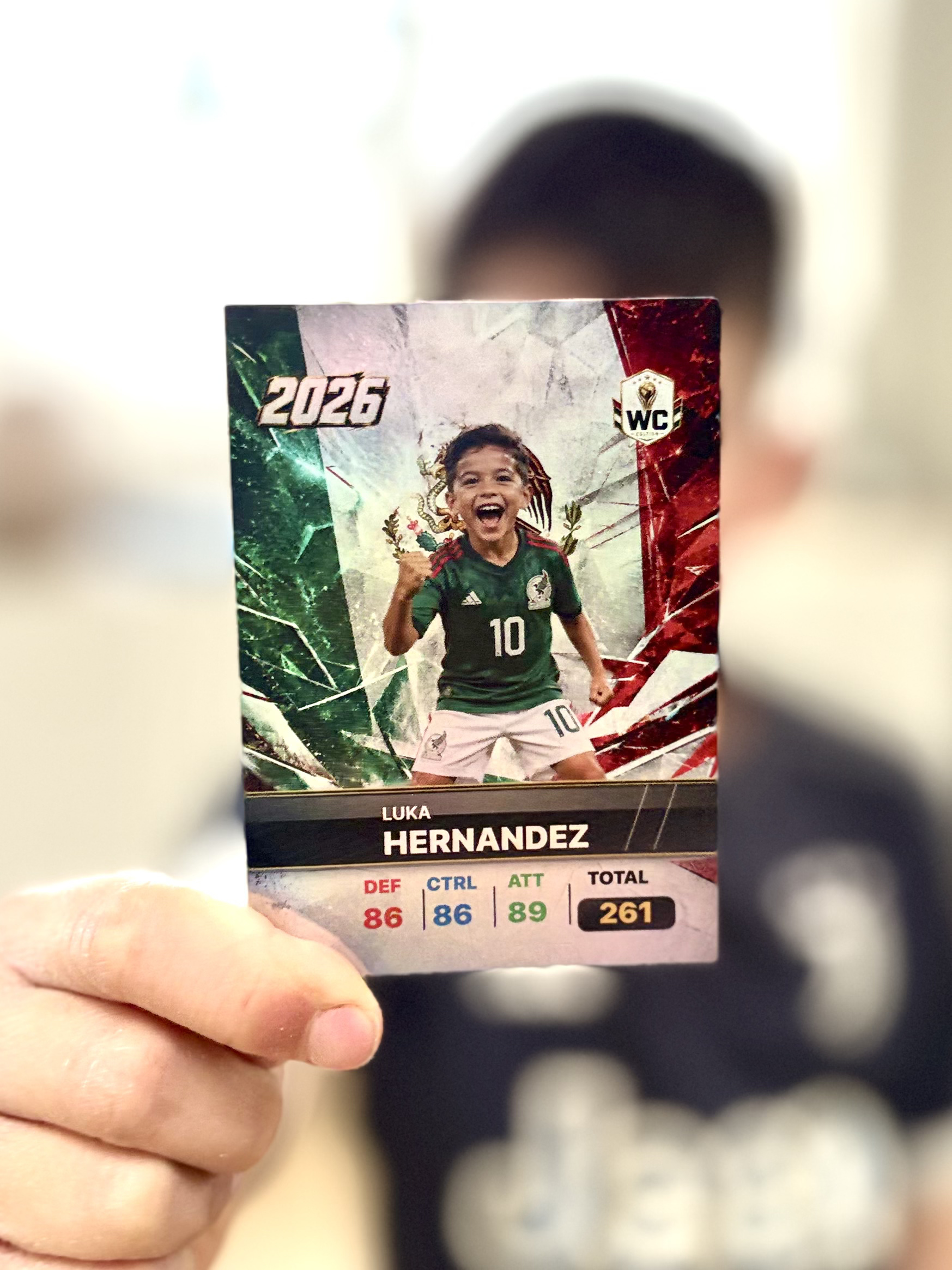 Real printed football card photo from Mexico
