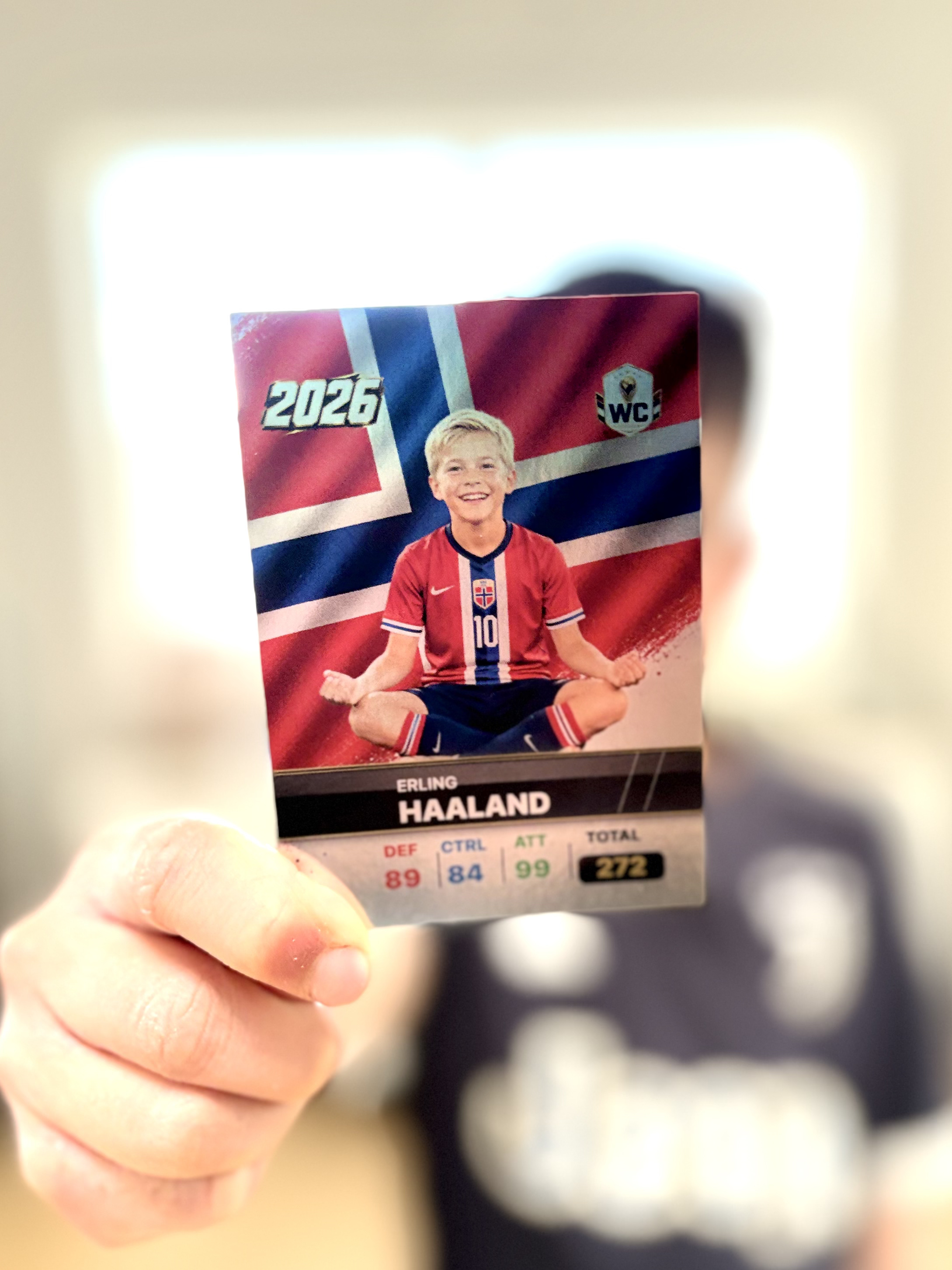 Real printed football card photo from Norway