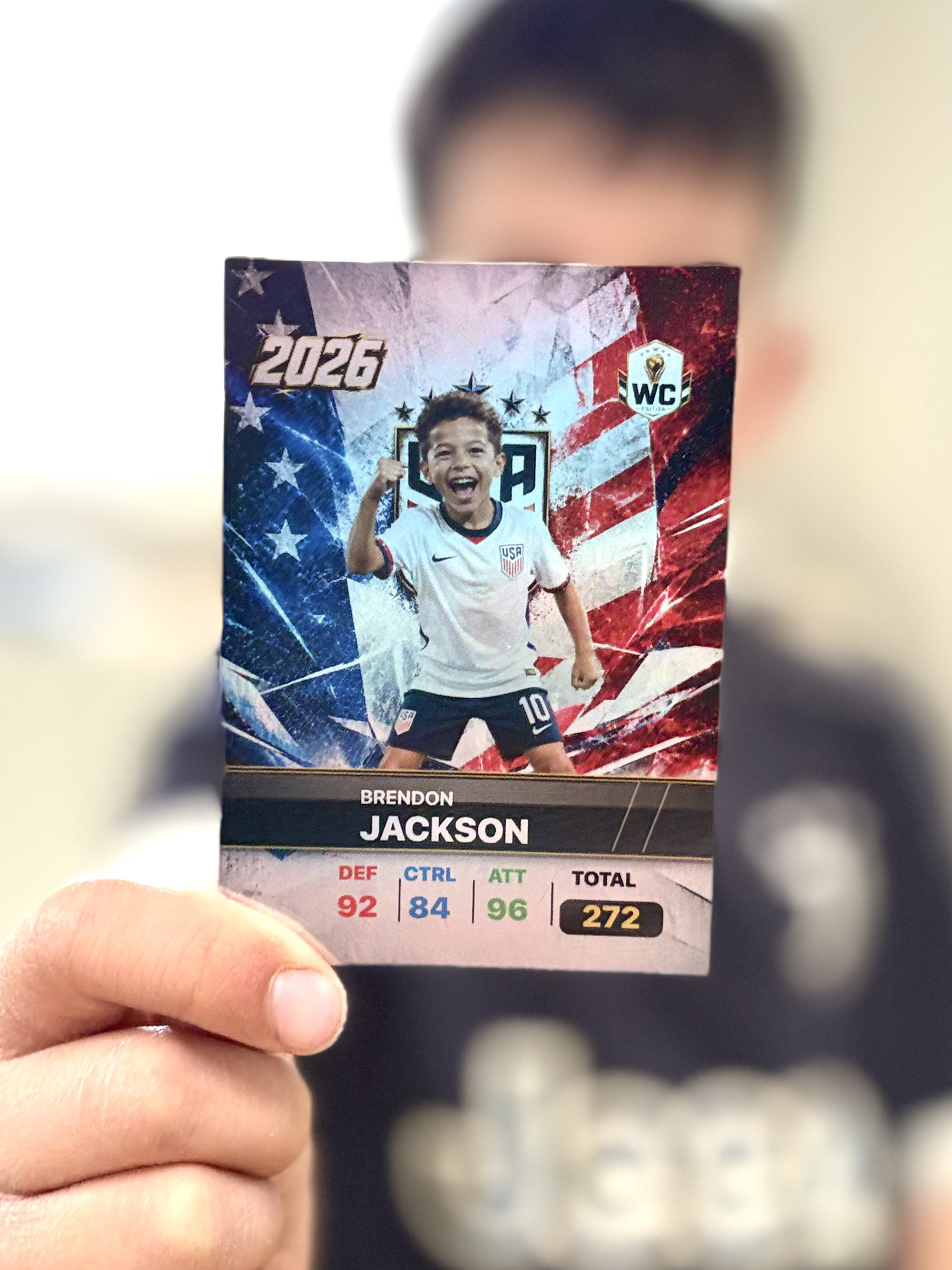 Real printed football card photo from USA